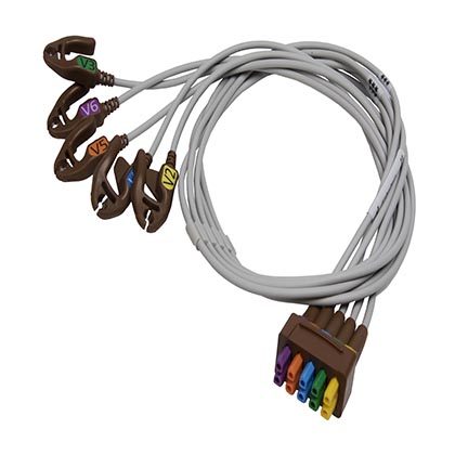 心电导联线ECG Cables and Leadwires-ECG Leadwire Set 5-Lead V2-6 Grabber AHA 74 cm (29")（产品注册证号/备案凭证号：国械备20190172号）
